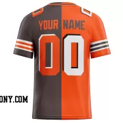 Printed Customized Split Orange Brown White Football Jersey