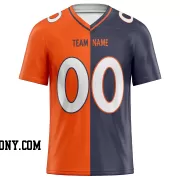 Printed Customized Split Orange Navy White Football Jersey
