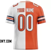 Printed Customized Split Orange White White Football Jersey