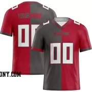 Printed Customized Split Pewter Red White Football Jersey