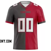 Printed Customized Split Pewter Red White Football Jersey