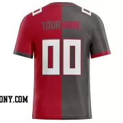 Printed Customized Split Pewter Red White Football Jersey