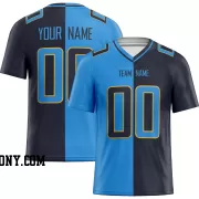 Printed Customized Split Power Blue Navy Power Blue Football Jersey