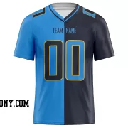 Printed Customized Split Power Blue Navy Power Blue Football Jersey