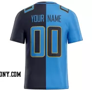 Printed Customized Split Power Blue Navy Power Blue Football Jersey