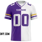 Printed Customized Split Purple White White Football Jersey