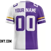 Printed Customized Split Purple White White Football Jersey