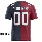 Printed Customized Split Red Navy White Football Jersey