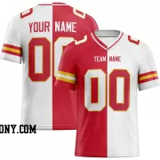 Printed Customized Split Red White White Football Jersey