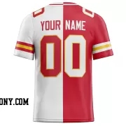 Printed Customized Split Red White White Football Jersey