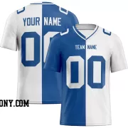 Printed Customized Split Royal White White Football Jersey