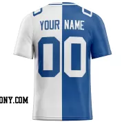 Printed Customized Split Royal White White Football Jersey