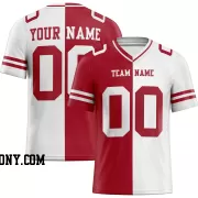 Printed Customized Split Scarlet White White Football Jersey