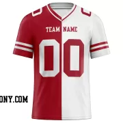 Printed Customized Split Scarlet White White Football Jersey