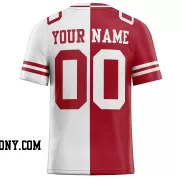 Printed Customized Split Scarlet White White Football Jersey