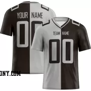 Printed Customized Split White Black White Football Jersey