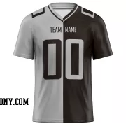 Printed Customized Split White Black White Football Jersey