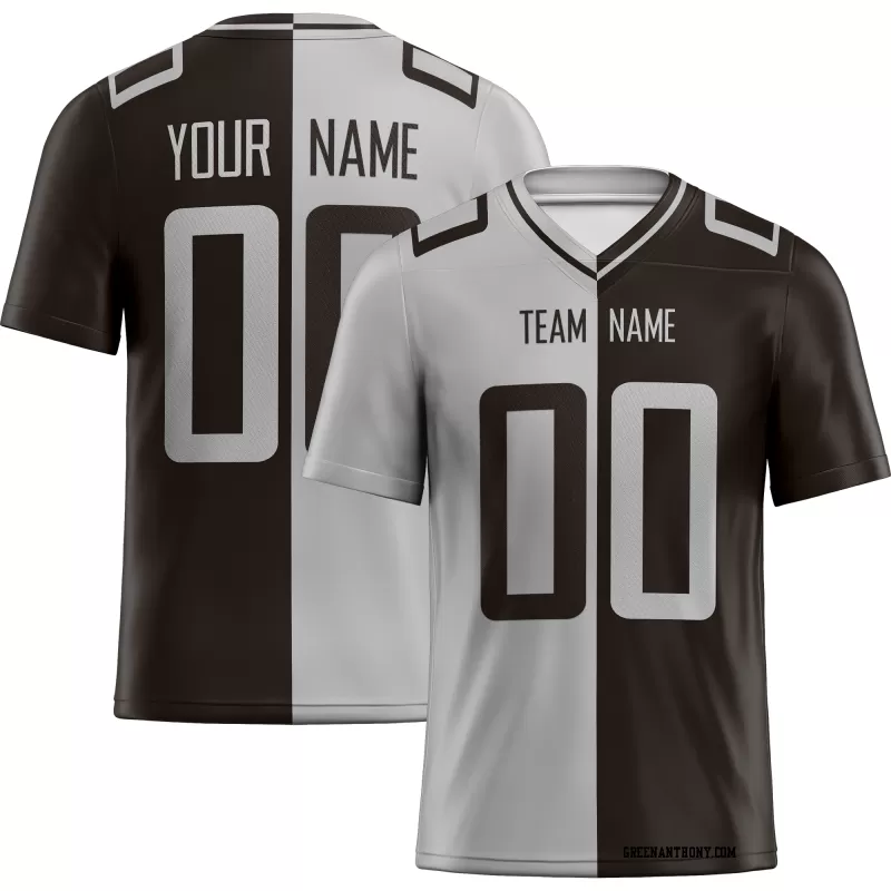 Printed Customized Split White Black White Football Jersey