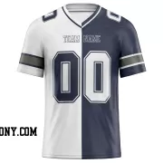 Printed Customized Split White Navy White Football Jersey