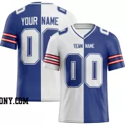 Printed Customized Split White Royal White Football Jersey