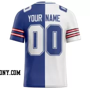 Printed Customized Split White Royal White Football Jersey