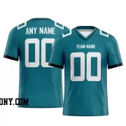 Printed Customized Teal White White Football Jersey