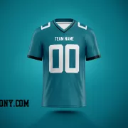 Printed Customized Teal White White Football Jersey