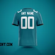 Printed Customized Teal White White Football Jersey