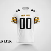 Printed Customized White Black Yellow Football Jersey