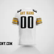 Printed Customized White Black Yellow Football Jersey