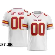 Printed Customized White Red Red Football Jersey