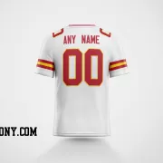 Printed Customized White Red Red Football Jersey