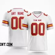 Printed Customized White Red Red Football Jersey