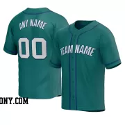 Stitched Customized Aqua White Royal Baseball Jersey