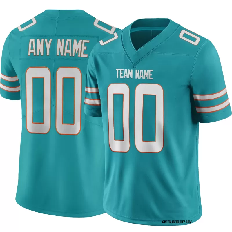 Stitched Customized Aqua White White Football Jersey