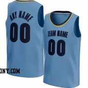 Stitched Customized Association Light Blue Black Black Basketball Jersey