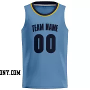 Stitched Customized Association Light Blue Black Black Basketball Jersey