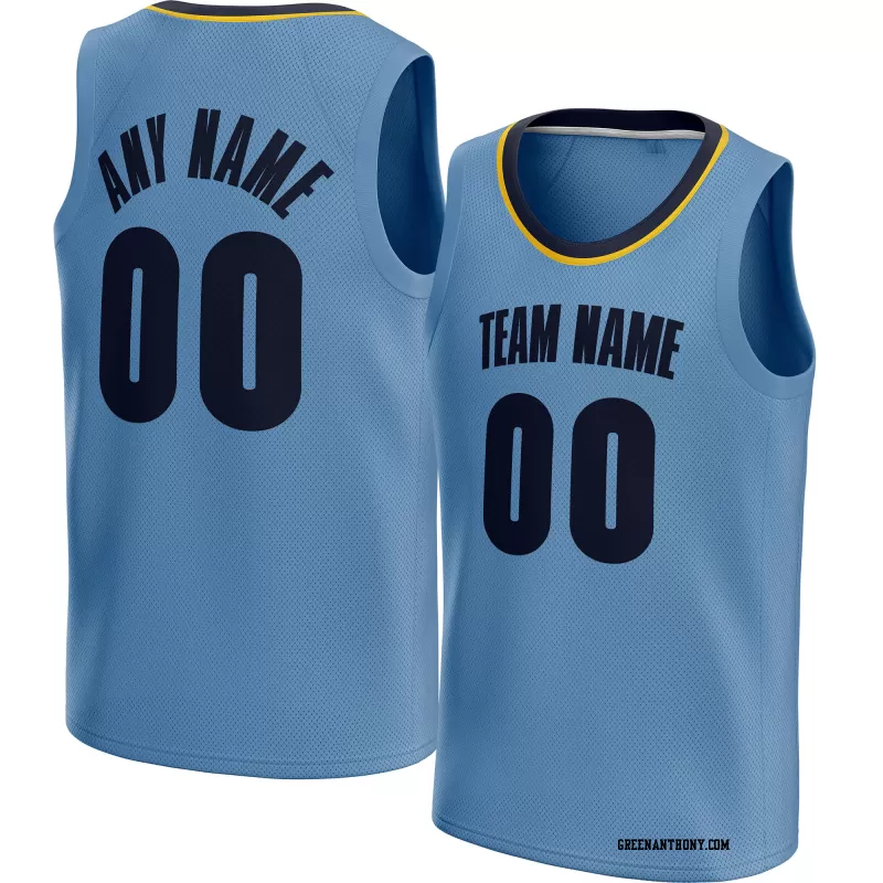 Stitched Customized Association Light Blue Black Black Basketball Jersey