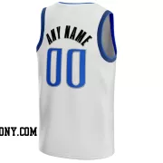 Stitched Customized Association White Blue Black Basketball Jersey