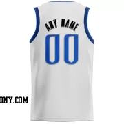 Stitched Customized Association White Blue Black Basketball Jersey