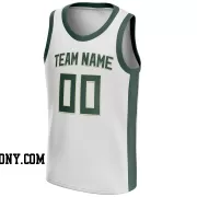 Stitched Customized Association White Green Green Basketball Jersey