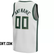 Stitched Customized Association White Green Green Basketball Jersey