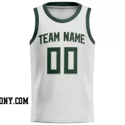 Stitched Customized Association White Green Green Basketball Jersey