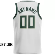 Stitched Customized Association White Green Green Basketball Jersey
