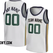 Stitched Customized Association White Green Navy Basketball Jersey