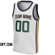 Stitched Customized Association White Green Navy Basketball Jersey