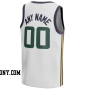 Stitched Customized Association White Green Navy Basketball Jersey