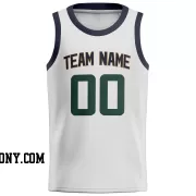Stitched Customized Association White Green Navy Basketball Jersey