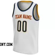 Stitched Customized Association White Navy Red Basketball Jersey