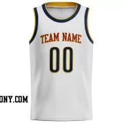 Stitched Customized Association White Navy Red Basketball Jersey